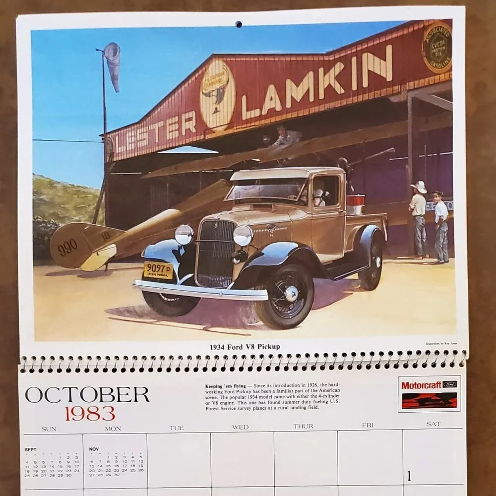 1983 Fords Forever Vintage Car Motorcraft Calendar Bell Ford Advert Phoenix AZ